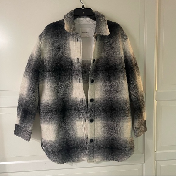 Wilfred Free Plaid Fleece Alpaca Wool Ganna Shirt Jacket shacket 20998 - Picture 3 of 10